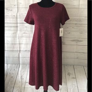 ❌SOLD❌LULALOE Elegant Red Wine Sparkle CARLY Dress